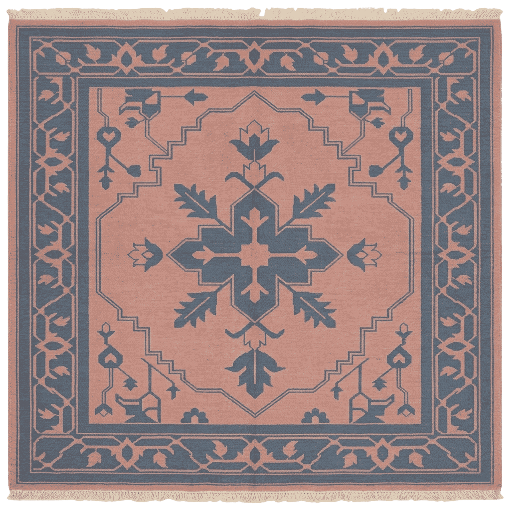 Obsidian Lattice Hand Knotted Rug