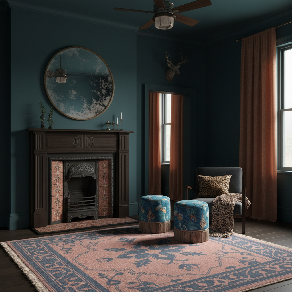 Obsidian Lattice Hand Knotted Rug