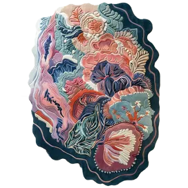 The Ocean Blossom Hand Tufted Rug features a stunning floral design with vibrant colors. Crafted with precision, it adds elegance, warmth, and a calming atmosphere to any space.