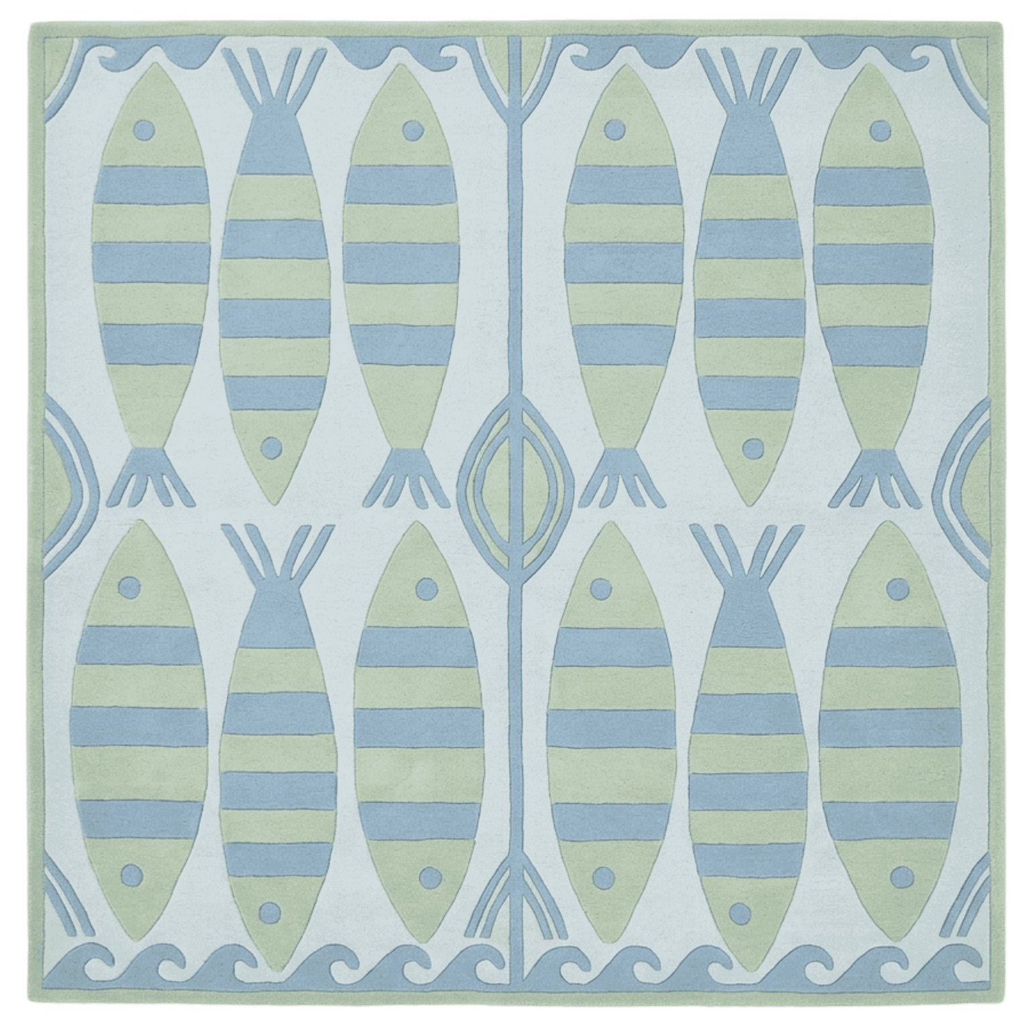 Ocean Orbit Hand Tufted Wool Rug