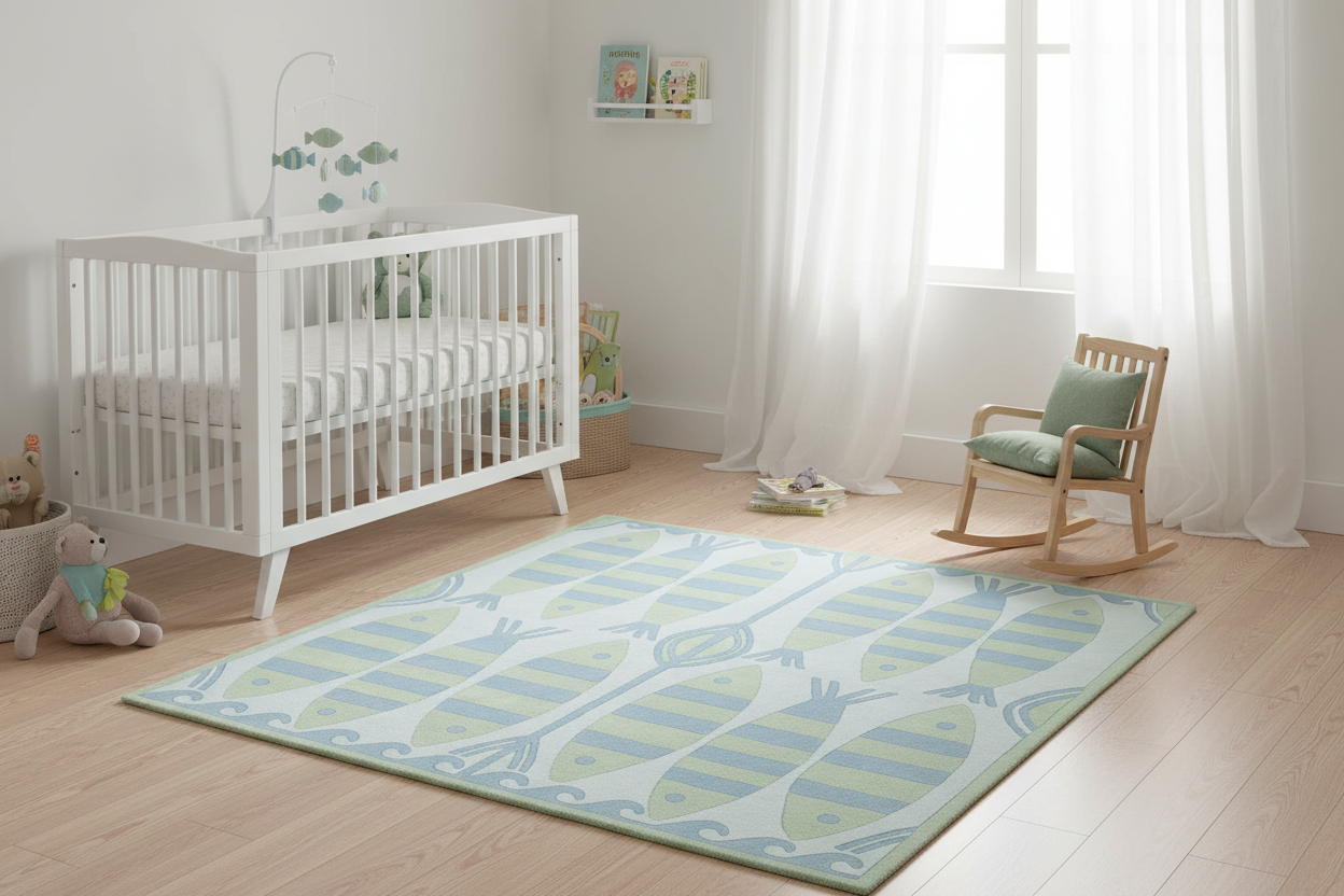Ocean Orbit Hand Tufted Wool Rug