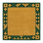 Ochre Diamond Frame Hand Tufted Wool Rug