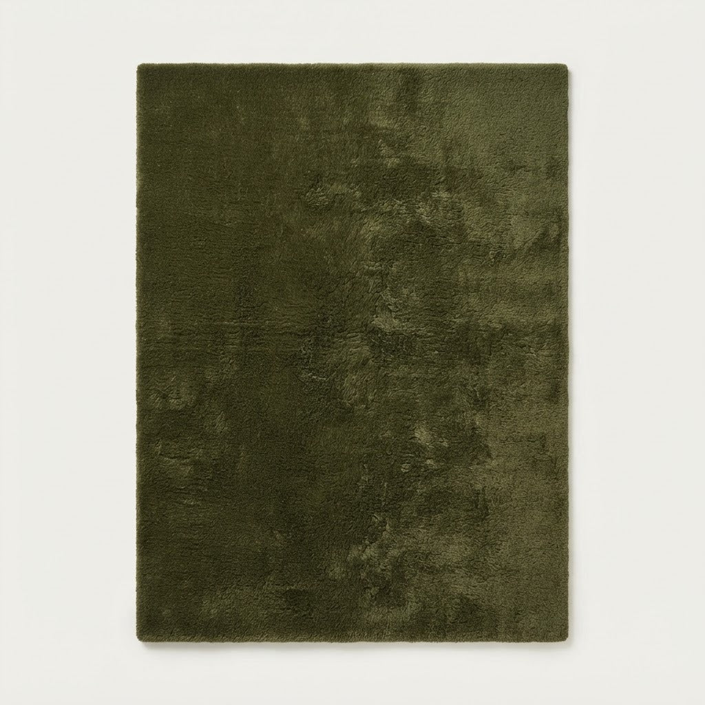 Olive Forest Floor Hand Tufted Wool Rug - studio photo