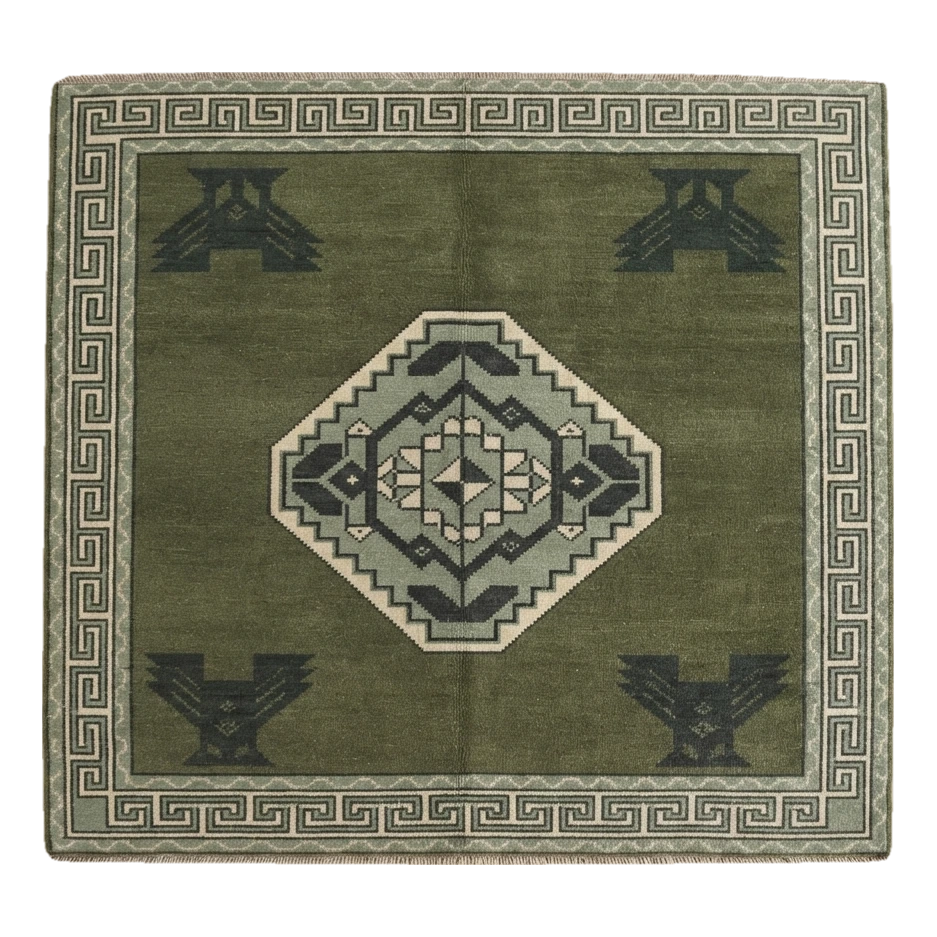 Olive Grove Kazak Hand Knotted Rug