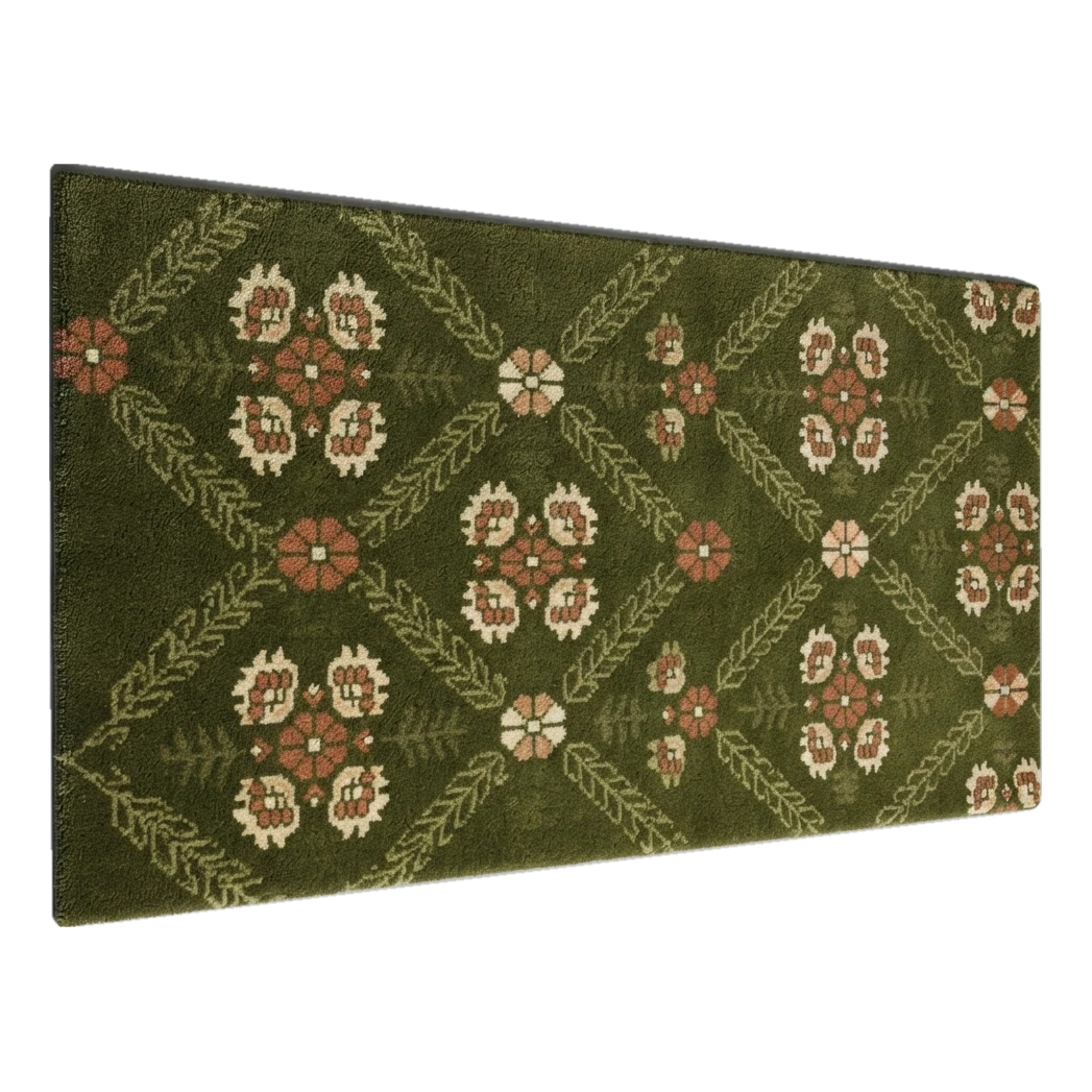 Olive Grove Trellis Hand Tufted Runner Rug - alternate view