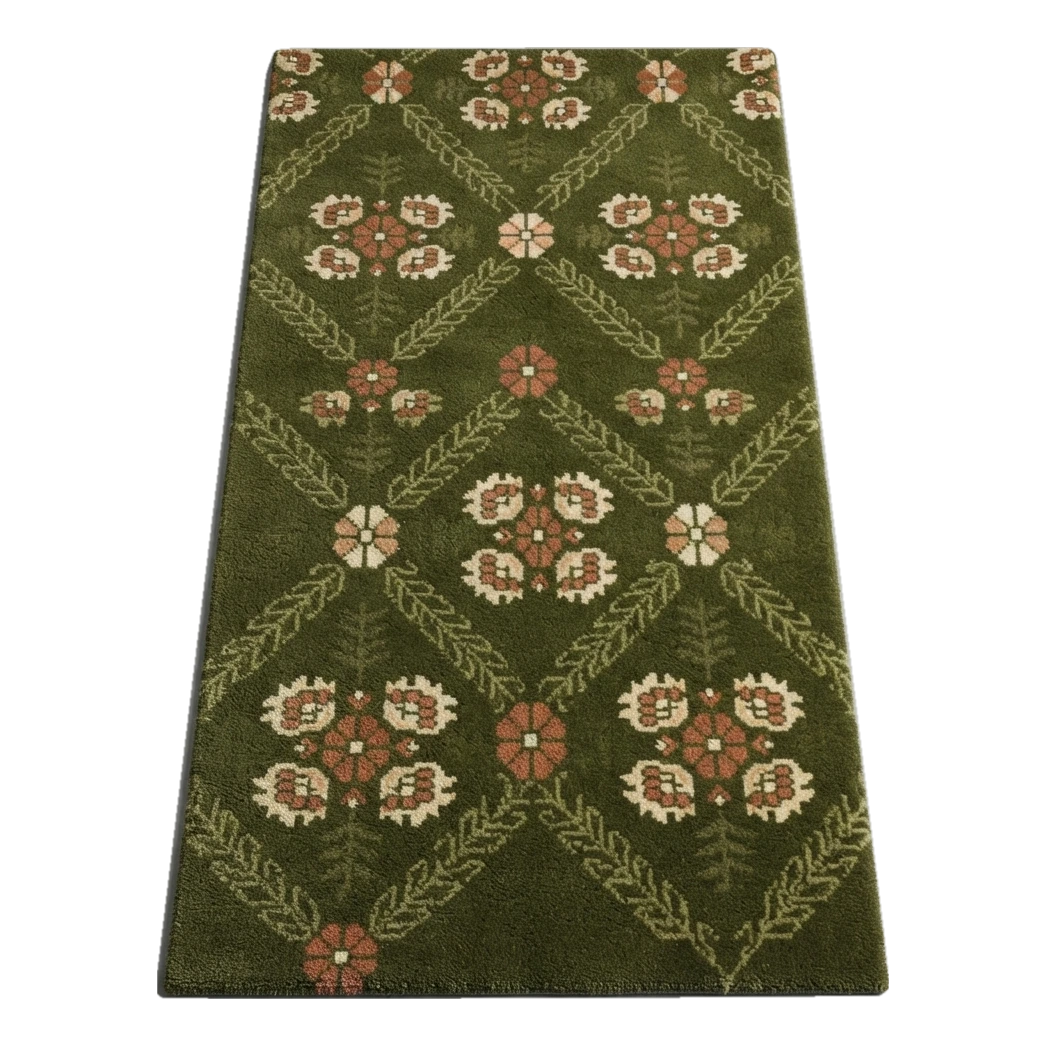 Olive Grove Trellis Hand Tufted Runner Rug