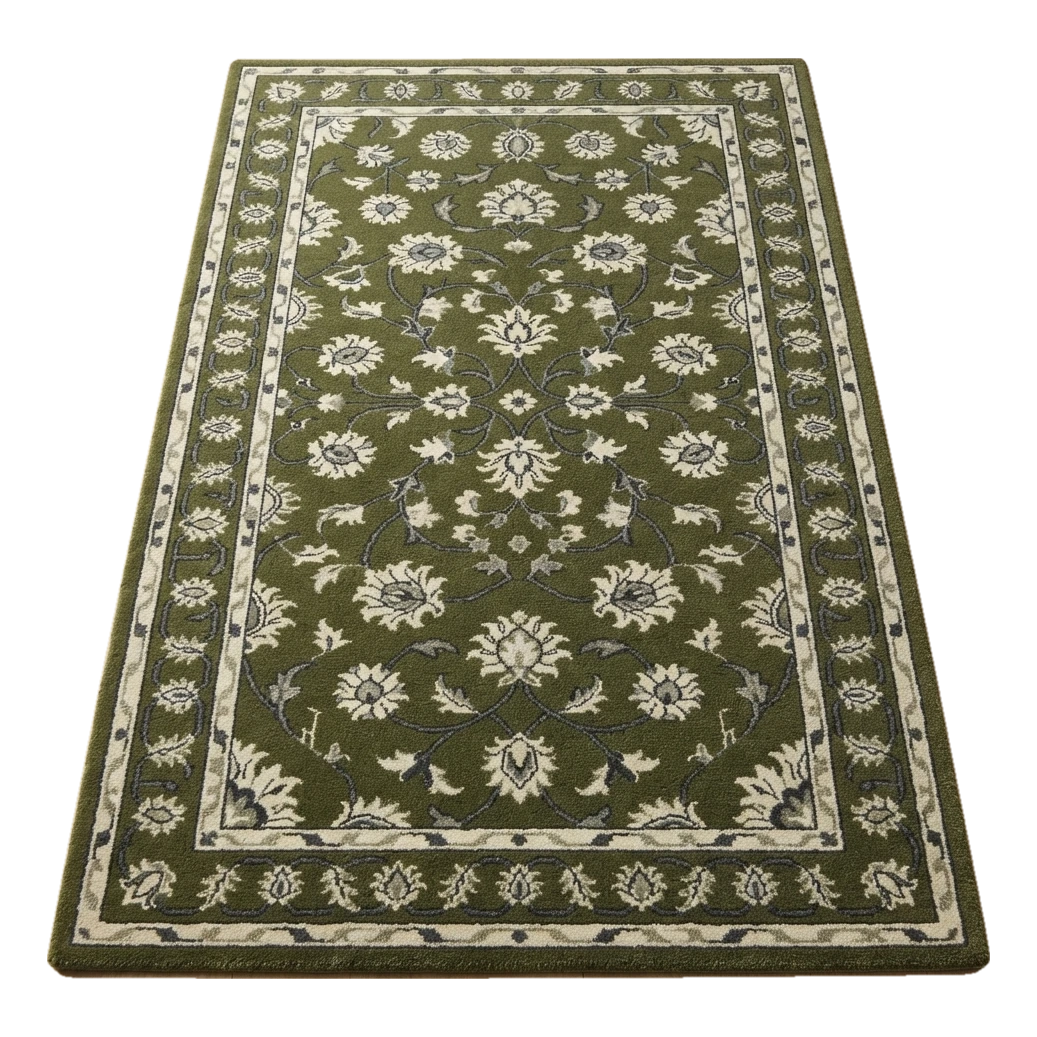 Olive Jasmine Field Hand Tufted Wool Rug