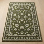 Olive Jasmine Field Hand Tufted Wool Rug - studio photo