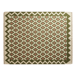 Olive Lattice Kilim Flatweave Cotton Dhurrie Rug - alternate view