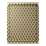 Olive Lattice Kilim Flatweave Cotton Dhurrie Rug