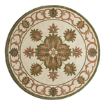 Olive Lotus Carousel Round Hand Tufted Wool Rug - alternate view