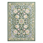 Olive Green Turkish Oushak Hand Tufted Wool Rug 