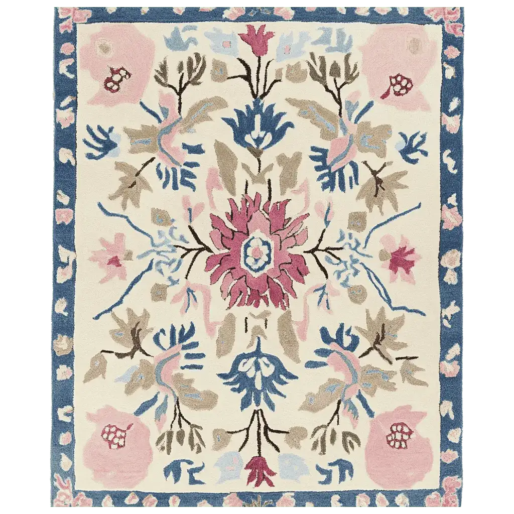 Ornate Flora Fringe Hand Tufted Rug