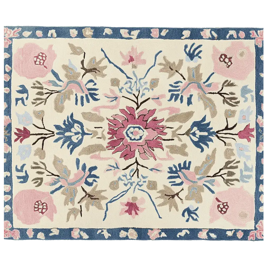 Ornate Flora Fringe Hand Tufted Rug