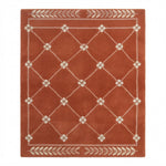 Paprika Blossom Trellis Hand Tufted Wool Rug - studio photo