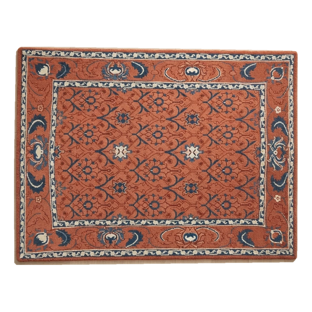 Paprika Palmette Trellis Hand Tufted Wool Rug - alternate view
