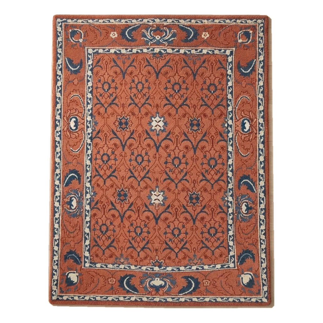 Paprika Palmette Trellis Hand Tufted Wool Rug