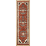 Paprika Star Procession Hand Tufted Runner Rug - studio photo