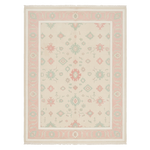 Pastel Blossom Medallion Hand Knotted Rug 