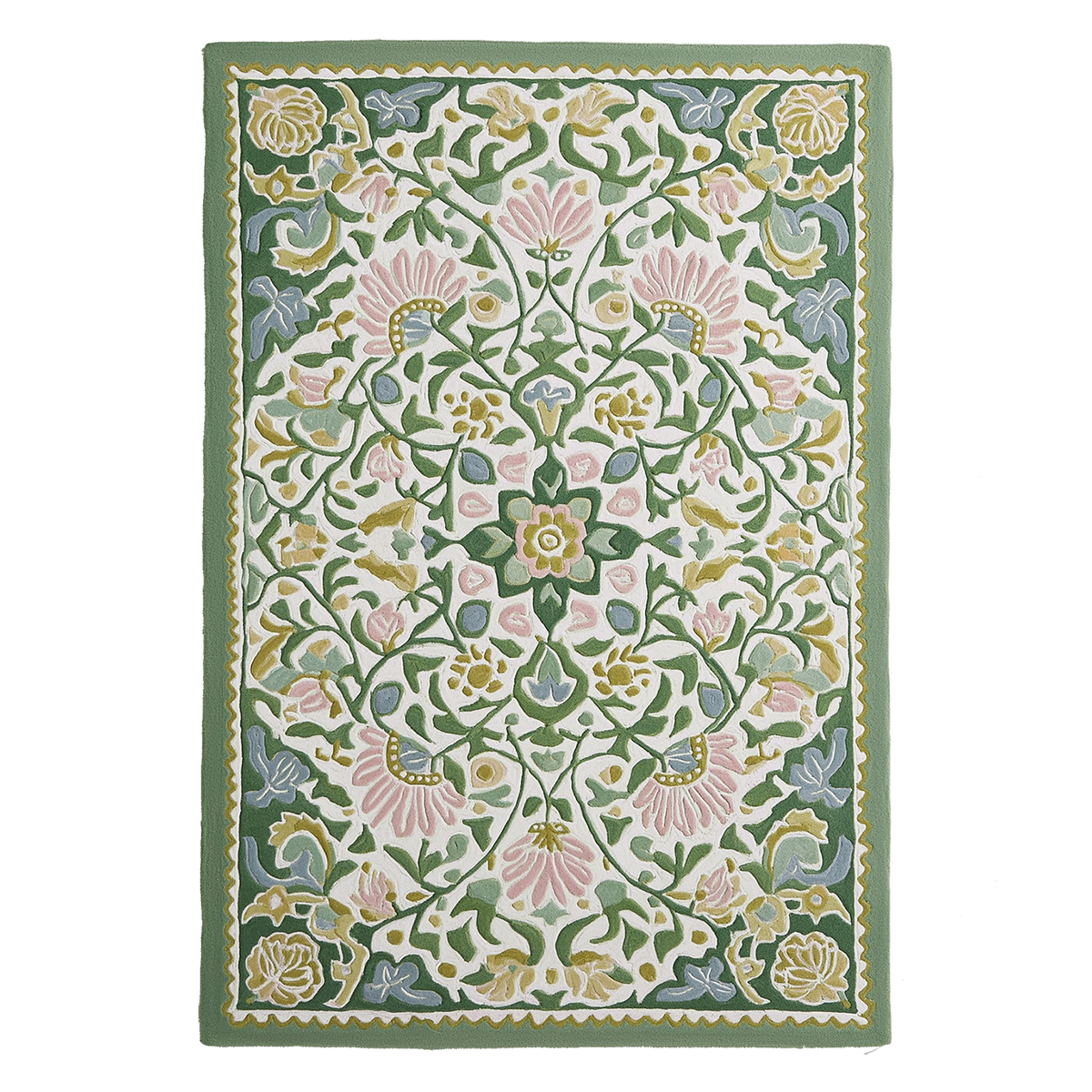 Pastel Botanical Hand Tufted Wool Rug 
