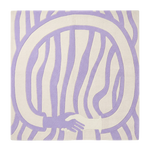 Rug with purple abstract design on a white background