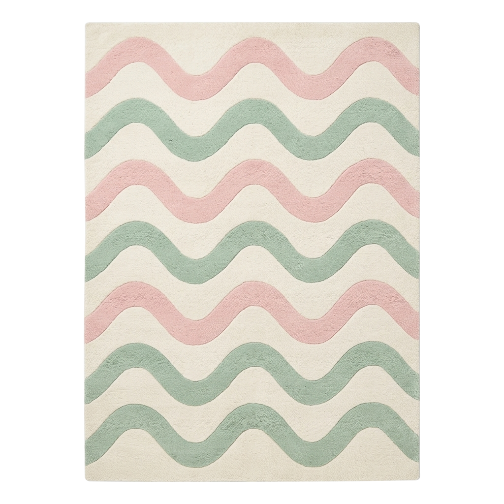 Pastel Waves Hand Tufted Wool Rug