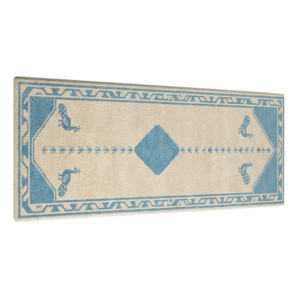 Peacock Sky Procession Hand Tufted Runner Rug - alternate view