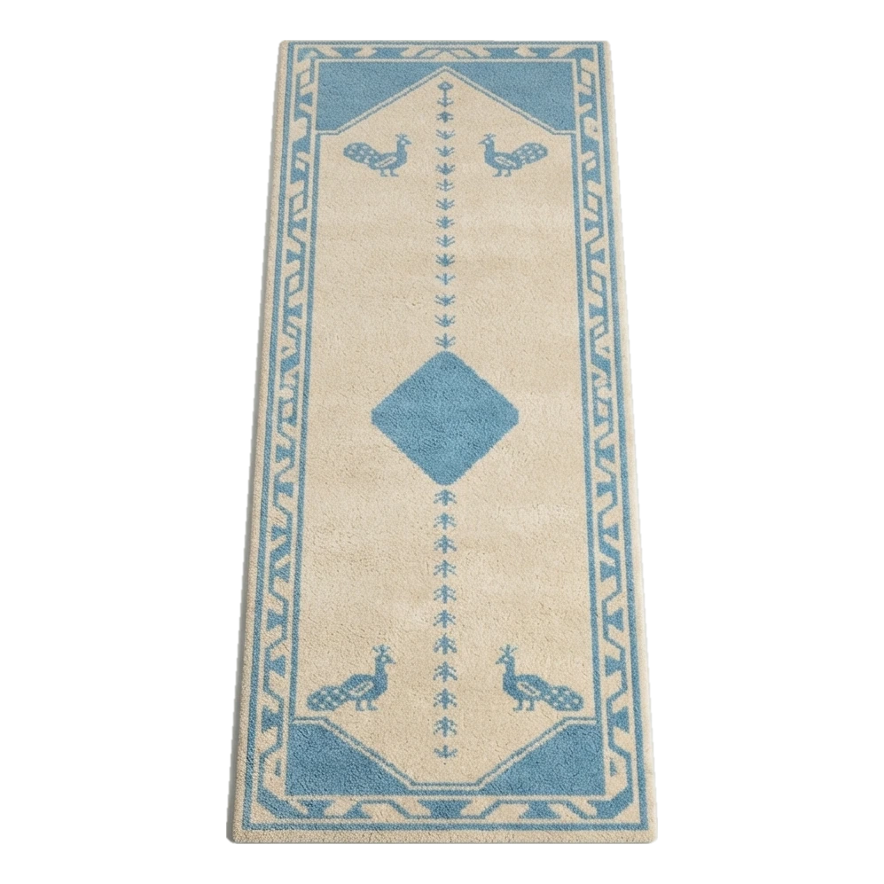 Peacock Sky Procession Hand Tufted Runner Rug