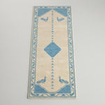 Peacock Sky Procession Hand Tufted Runner Rug - studio photo