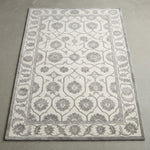 Pearl Lattice Bloom Hand Tufted Wool Rug - studio photo