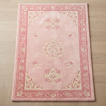 Peony Blush Reverie Hand Tufted Wool Rug - studio photo