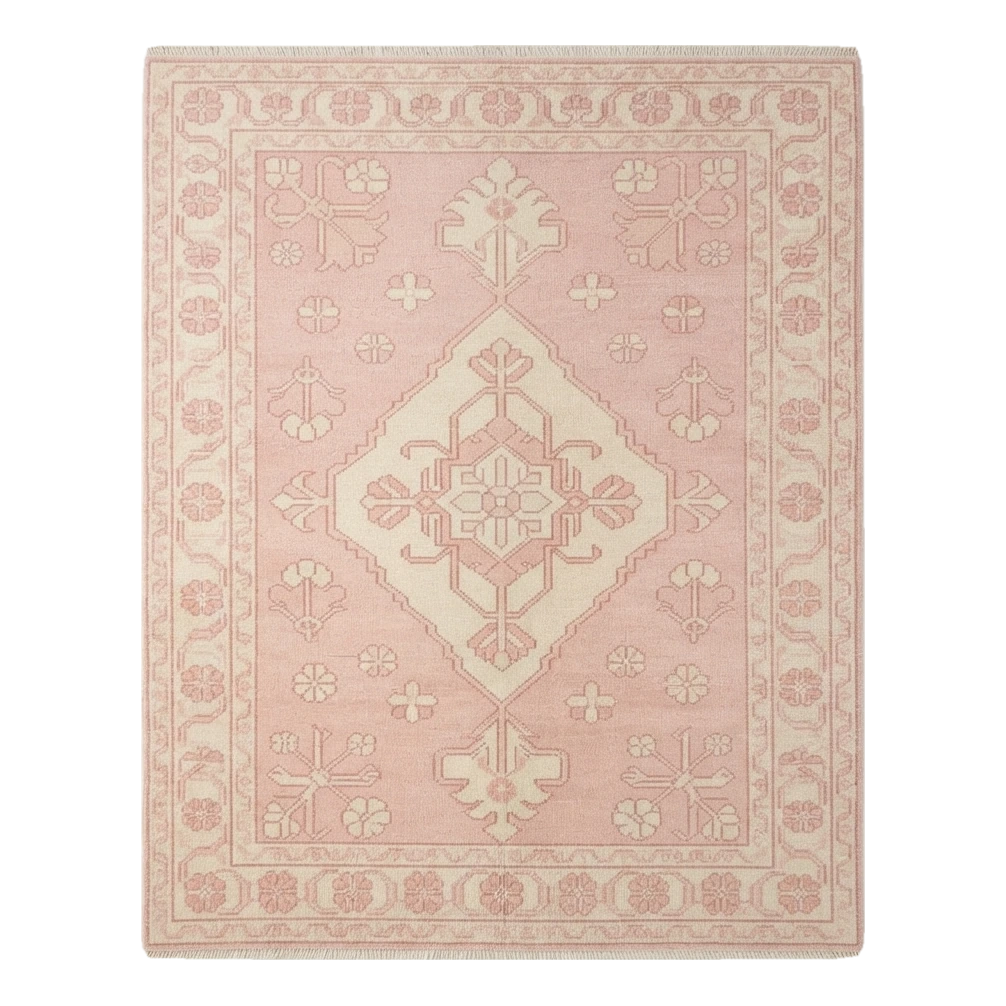Petal Pink Oasis Hand Knotted Rug