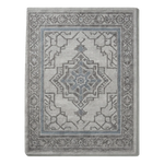 Pewter Labyrinth Crest Hand Tufted Wool Rug