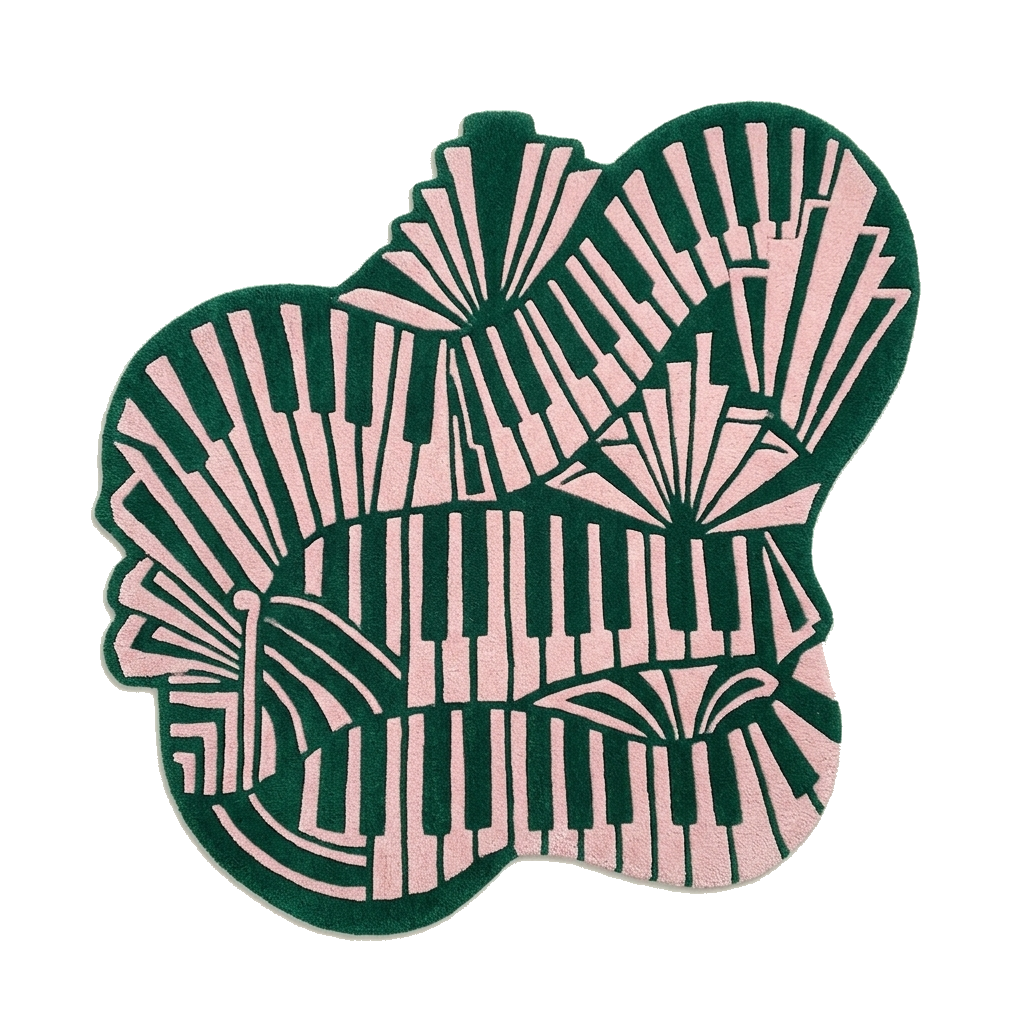 Piano Keys Hand Tufted Wool Rug 