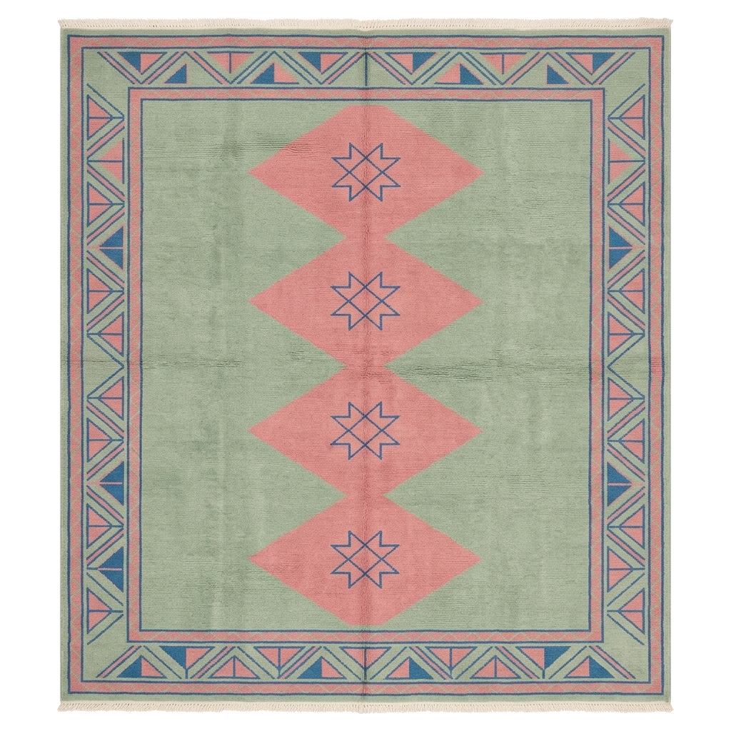 Pink Alignment Hand Knotted Wool Rug