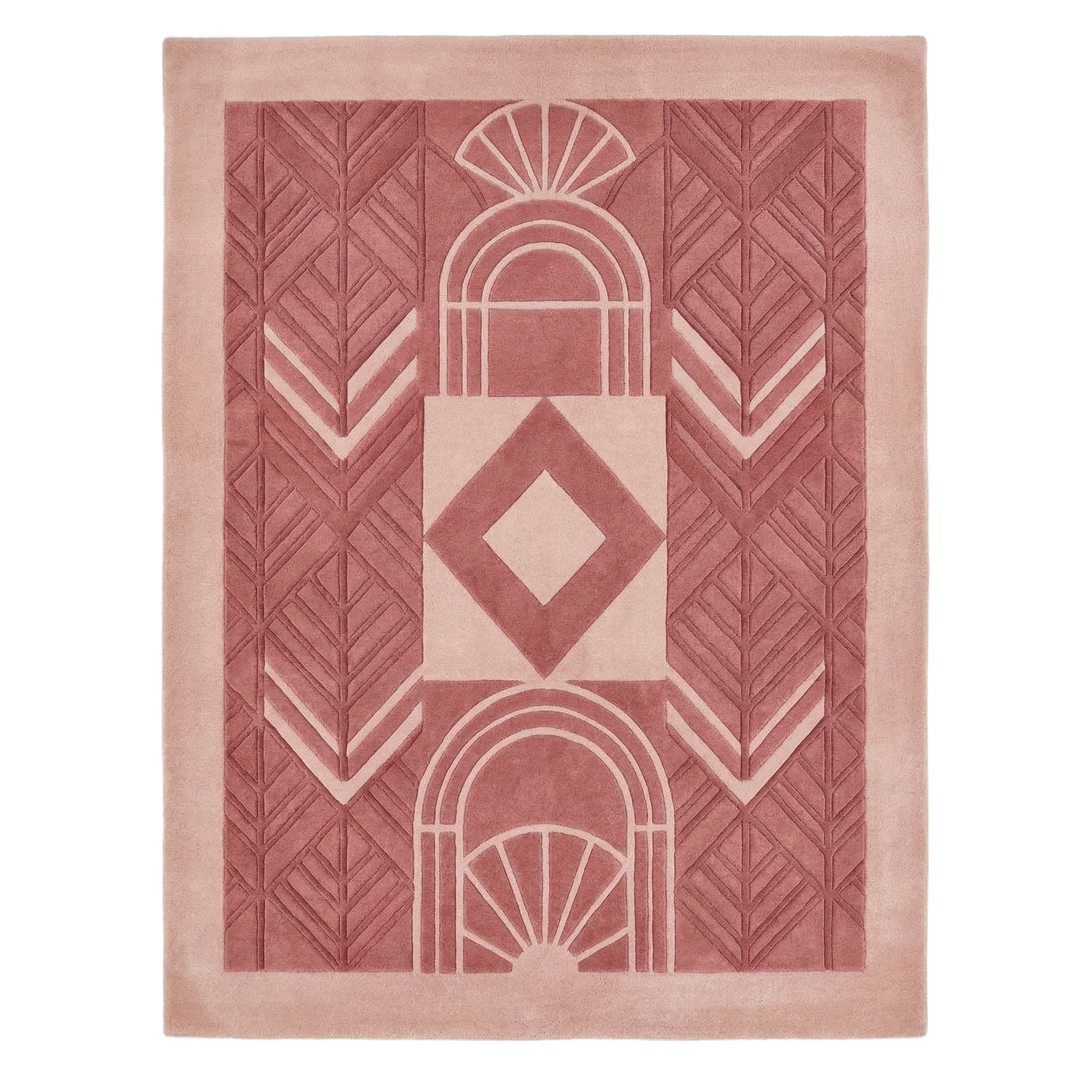 Pink Deco Oasis Hand Tufted Wool Rug 