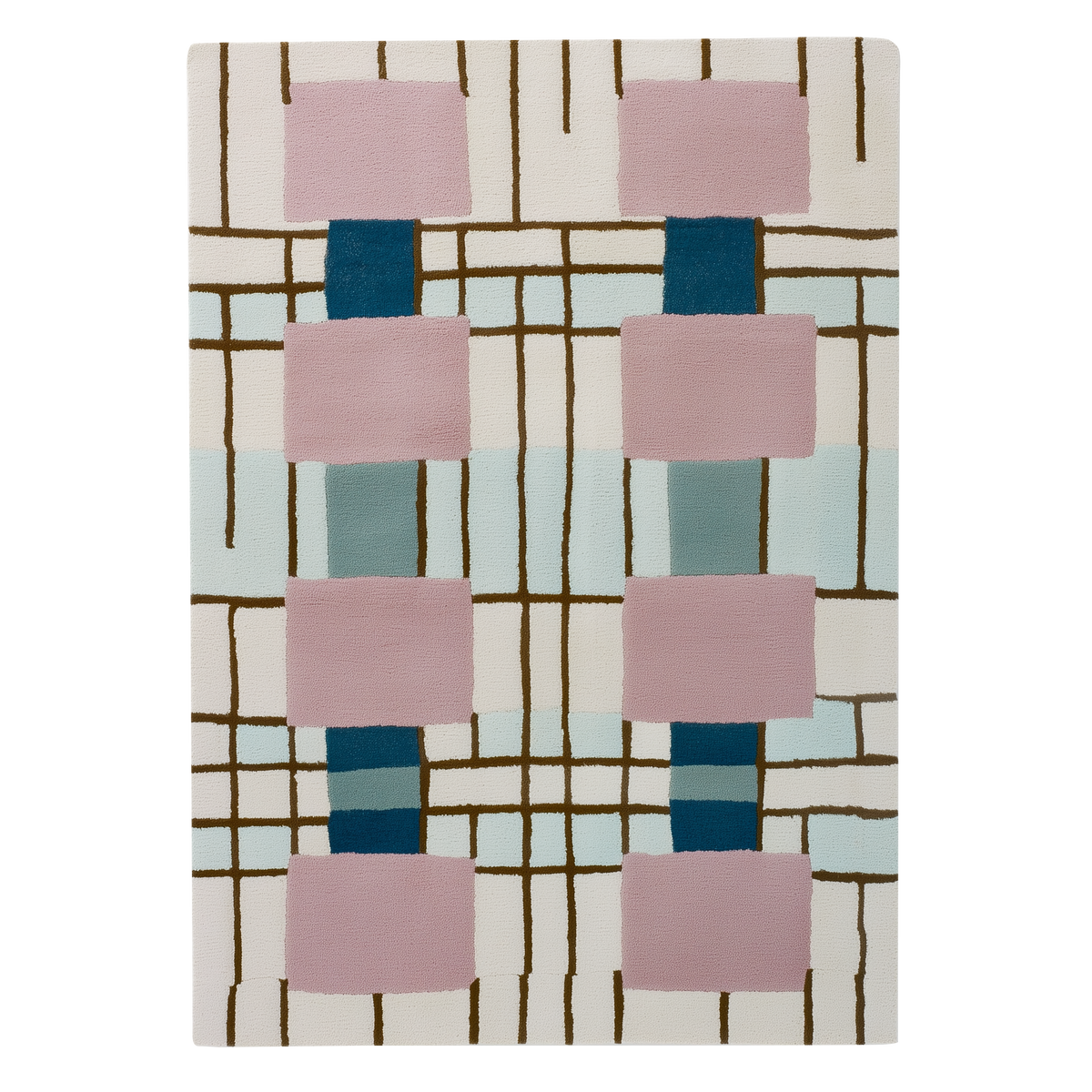 Pink Jelly Blocks Hand Tufted Wool Rug