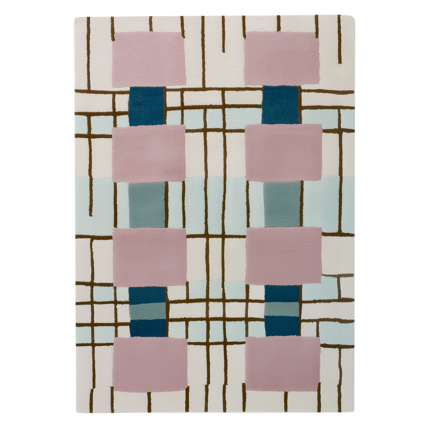 Pink Jelly Blocks Hand Tufted Wool Rug