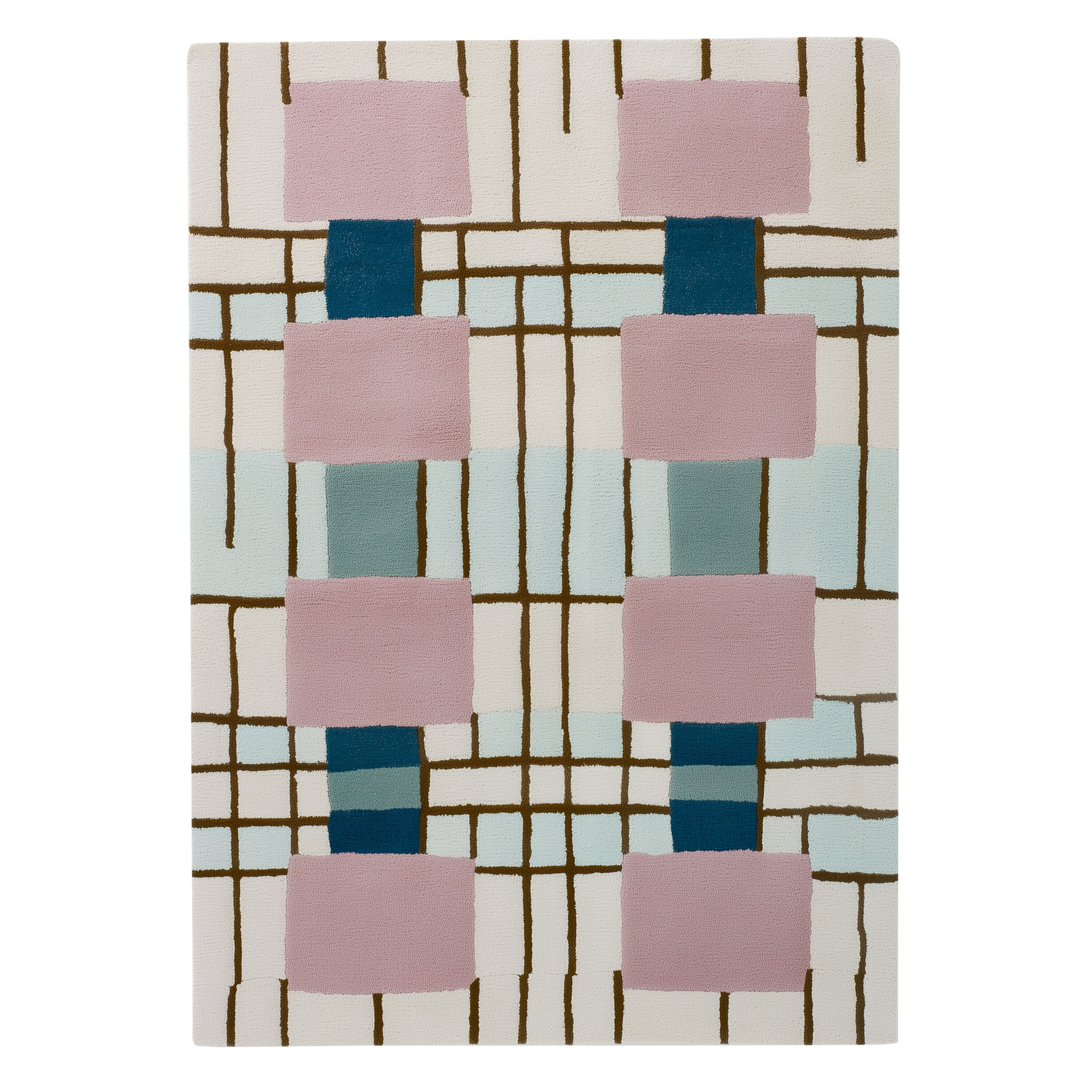 Pink Jelly Blocks Hand Tufted Wool Rug