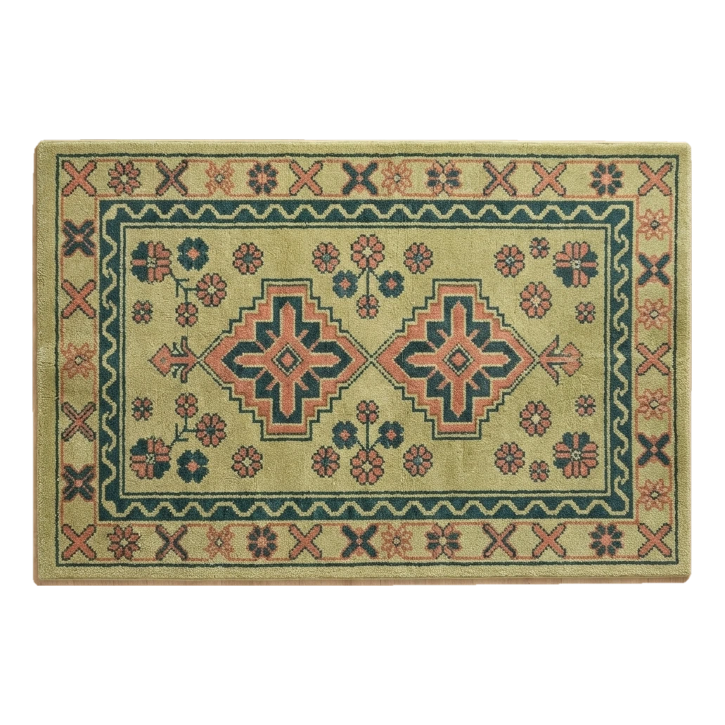 Pistachio Kazak Bloom Hand Tufted Wool Rug - alternate view