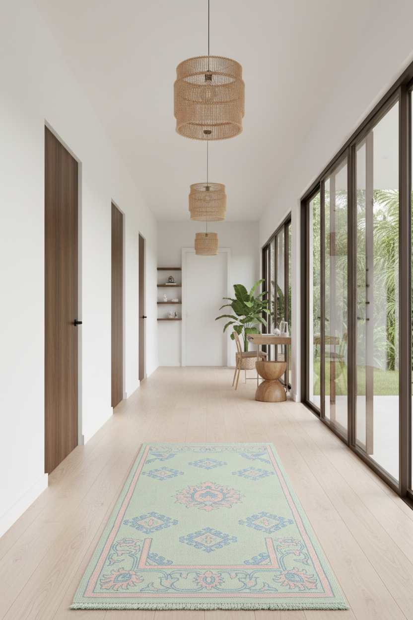 Pistachio Crest Hand Knotted Runner Rug