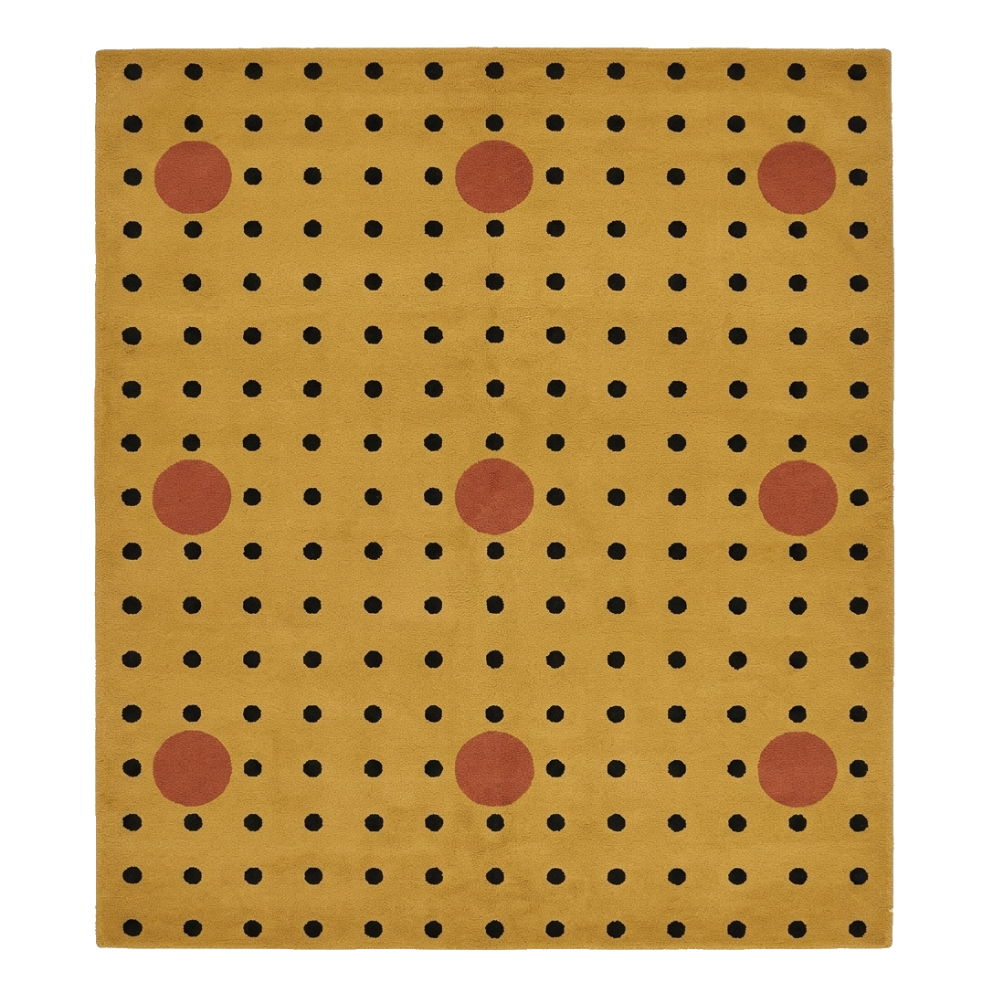Polka Yellow Hand Tufted Wool Rug