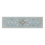 Powder Blue Fret Path Hand Tufted Runner Rug - alternate view