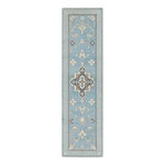 Powder Blue Fret Path Hand Tufted Runner Rug