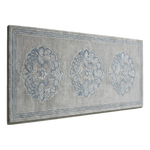 Powder Blue Peacock Rounds Hand Tufted Runner Rug - alternate view