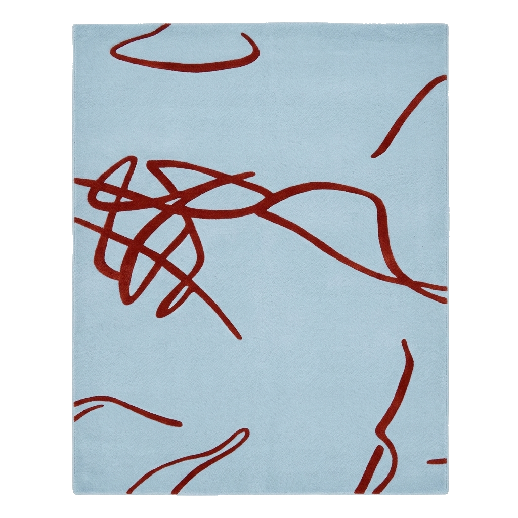 Random Scribbles Hand Tufted Wool Rug 