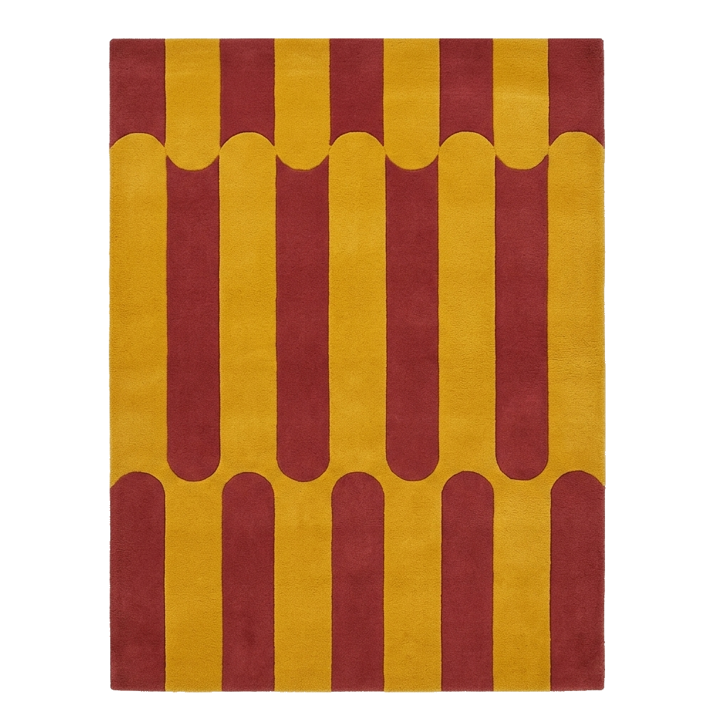Red Pop Stripes Hand Tufted Wool Rug