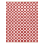 Red Checker Hand Knotted Rug
