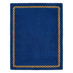 Rope Frame Dark Blue Hand Tufted Wool Rug 