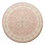 Rose Petal Compass Round Hand Tufted Wool Rug